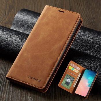 

Leather Flip Case for Samsung A50 A10 S10 S9 S8 S7 Note 9 10 S20 Ultra Plus A30 A40 A51 A71 A6 A7 A8 2018 Magnetic Wallet Cover