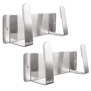 

WSFS Hot Pot Holder, Wall-Mounted 304 Stainless Steel Lid Organizer Bracket, Punch-Free, Kitchen Cooking Utensils Tool (Set Of 2