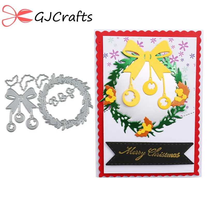 

GJCrafts Metal Cutting Dies New 2019 Christmas Bells and Straw RingsDies Scrapbooking Album Die Cut Embossing Stencil Decor
