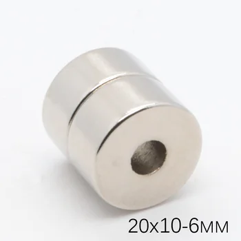 

10Pcs 20x10 mm Hole 6mm Super Strong Round Neodymium Magnets Countersunk Ring Rare Earth Powerful Magnet NdFeB Magnetic