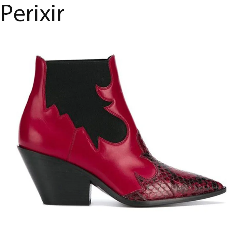 Новые Брендовые женские ботинки в байкерском стиле в западном стиле ковбойские ботинки из змеиной кожи, из натуральной кожи, без шнуровки, в ковбойском стиле; ботинки по лодыжку