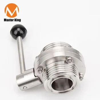 

MK 25/32/38/mm SMS Threaded Type Butterfly Valve with Pull Handle Stainless Steel 304 Sanitary Tri Clamp Clover