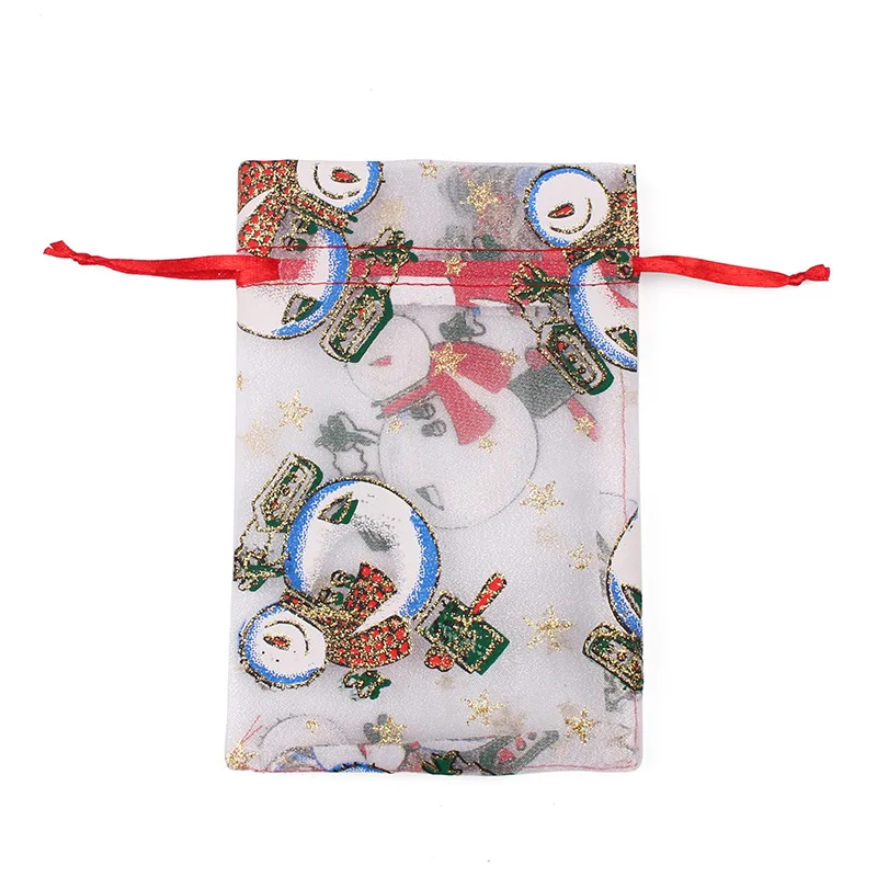 White santa 50 шт. 10X15 13X18 см цветной Санта-Клаус мешочек из органзы на Рождество марлевые Элементы Ювелирные изделия Сумки Упаковка Drawable подарочные мешочки из органзы 66 - Цвет: White santa
