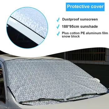 

Car Windshield Window Snow Cover Universal Car Snow Ice Frost Wind Dust Protector Visor Sun Shade Covers for Vehicles Truck SUVs