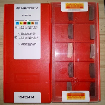 

free shipping high quality N123G2-0300-0002-CM 1145 cnc carbide external grooving inserts cutter turning inserts