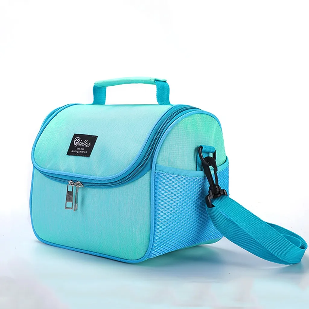 Сумка для ланча, новая мода, высокое качество, серо-синий, Минималистичная, термоизолированная сумка для еды, повседневная, дорожная, тепловая сумка для пикника, Ланч-бокс, новинка