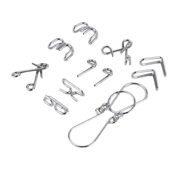 

2020 NEW Upgrade 7pcs/Set Metal Wire Puzzles Magic Trick Compact Puzzle Ring Toys IQ Test Funny Mind Game Portable Brain Teaser