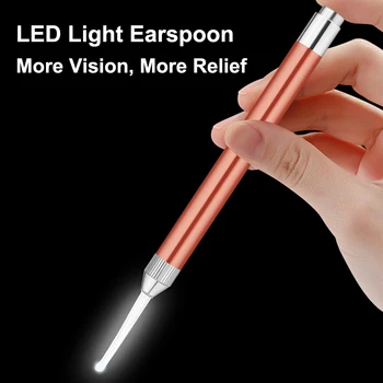 

1 pcs LED Flashlight Earpick Ear Wax Remover with Light Curette Cleaner for Children and Adult Ear Care Set Three Colors