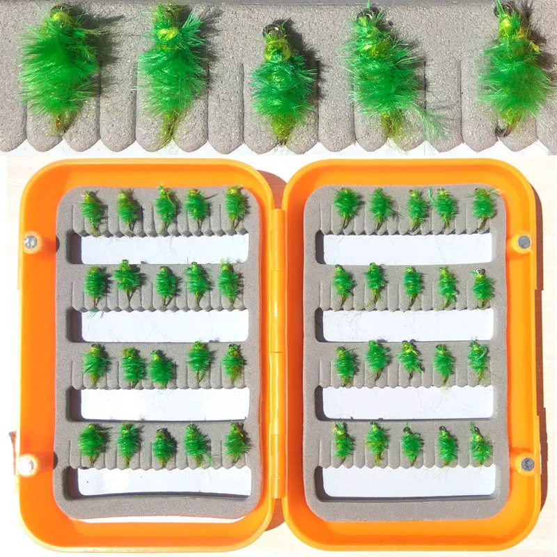 40pcs lure and 1box 40 шт. приманка+ 1 шт. fly коробка для рыболовных приманок новая Fly fising приманка муха рыболовные снасти супер хорошее качество - Цвет: 40pcs lure and 1box