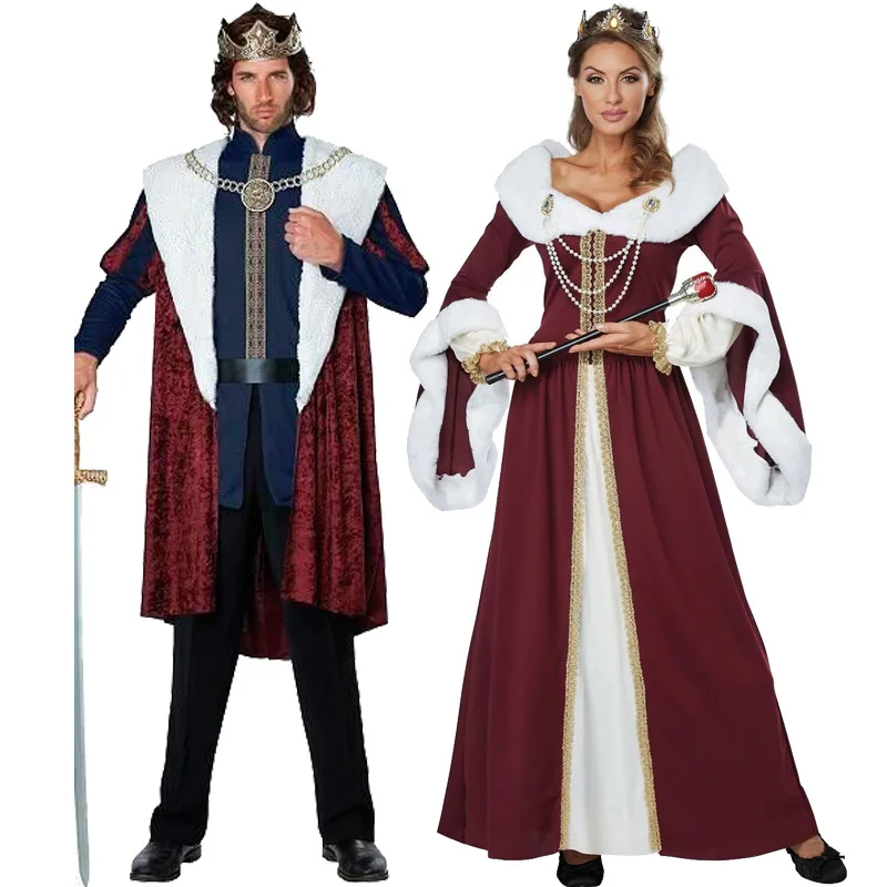 

The New Halloween Cosplay Role Couple Dresses As The Queen of Kings Acting As The European and American Vintage Court Queen