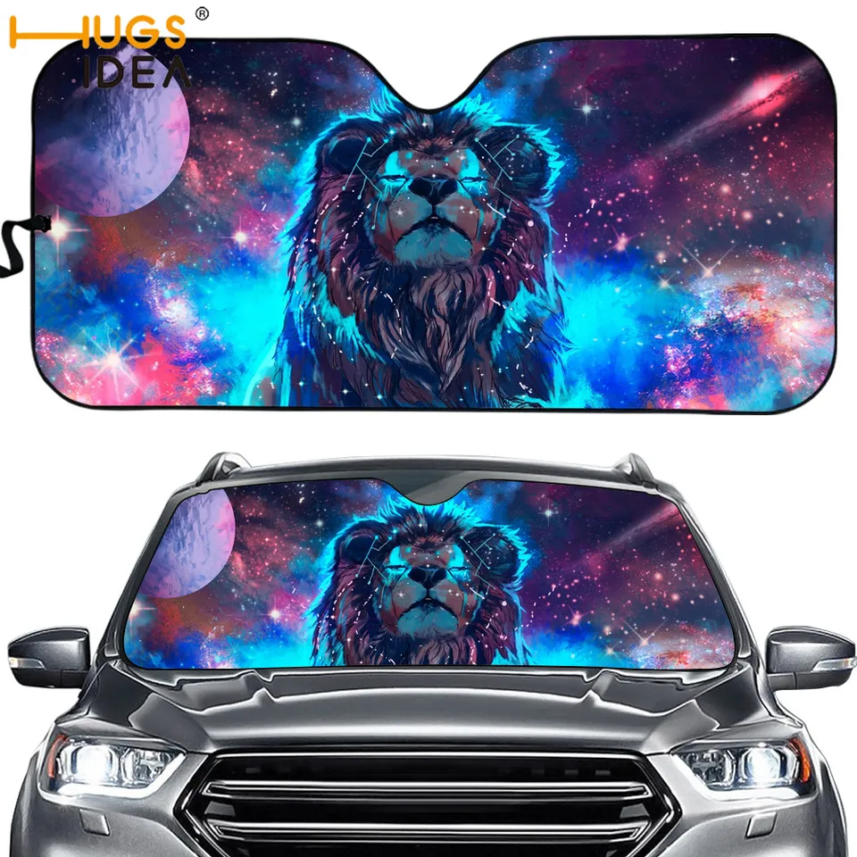 Car Sunshade Sun Visor Shade Galaxy Space Lion Design Front Protection Rear Window Film Windshield Cover Uv Protect Awnings Aliexpress