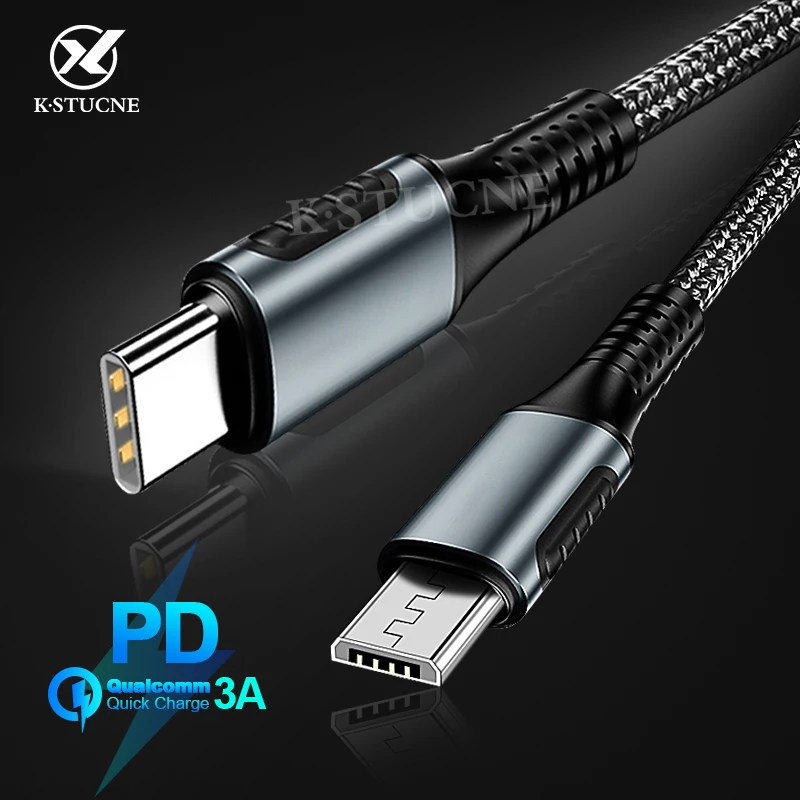 Type C USB-C-Micro USB кабель для samsung huawei Micro B usb type C шнур для мужчин и женщин совместимый для Macbook Быстрая зарядка данных
