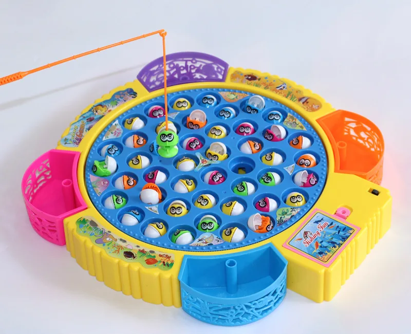 Children Power-driven Rotation Fishing Machine Baby Educational Kitten Fishing Set Kids 3-6 a Year of Age Play House Toys