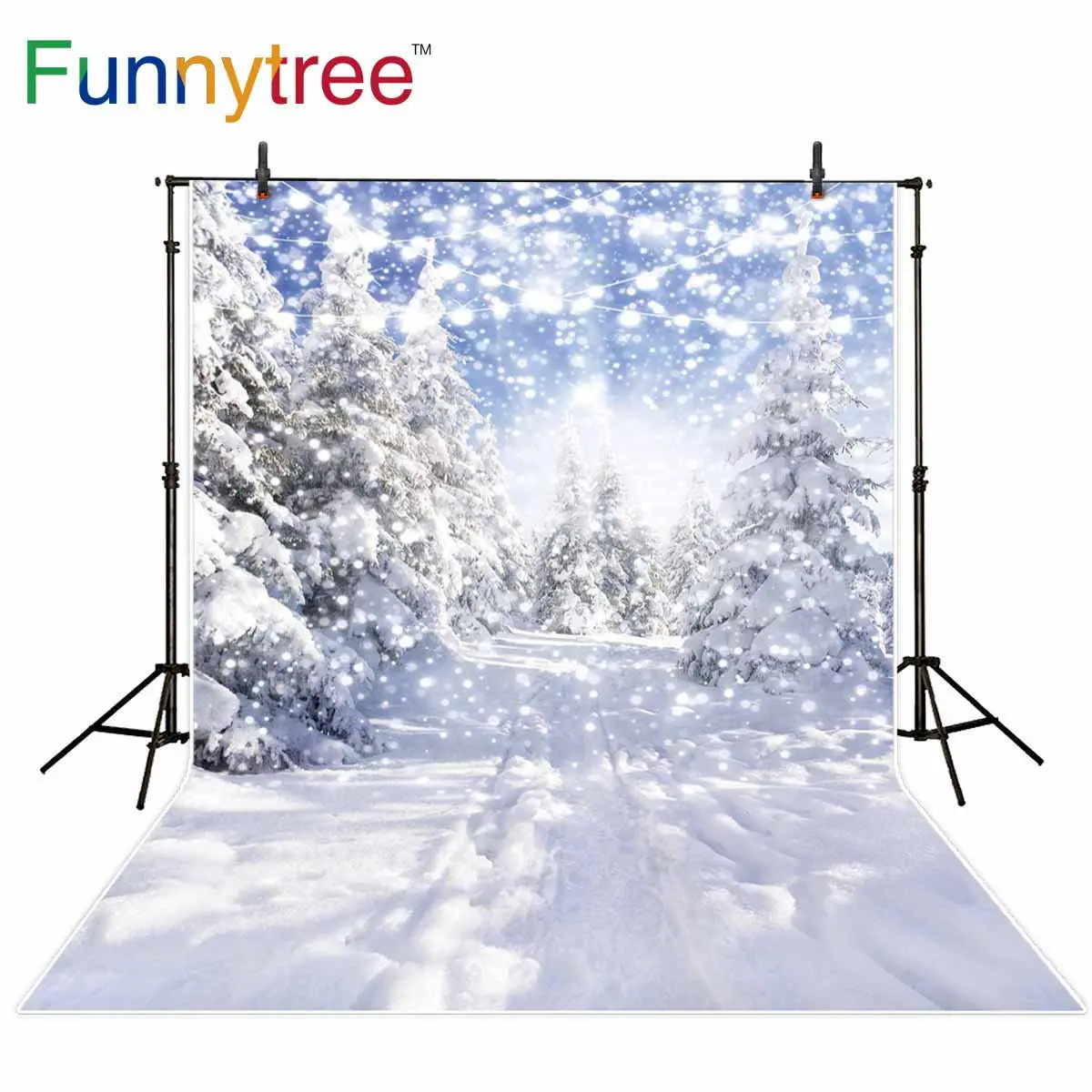 Фон для фотосъемки Funnytree фотостудия снежное дерево улица зима замороженная
