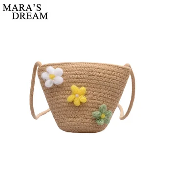 

Mara's Dream 2020 New Solid Color Summer Ladies Small Bag Small Fresh Shoulder Messenger Bag Wild Flower Bucket Bag