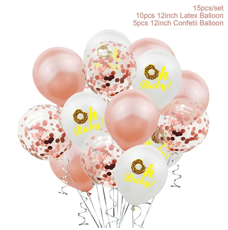 Latex Balloon 15PCS Пончик, настенная подставка, Пончик, украшение на день рождения, вечерние пончики, вечерние принадлежности, декор на день рождения, стол для детского душа, свадебное событие - Цвет: Latex Balloon 15PCS
