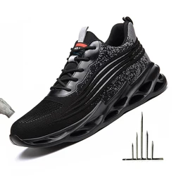 Chaussures de sécurité à bout en acier pour homme, baskets de travail légères et respirantes, bottes de sécurité Anti perçage 