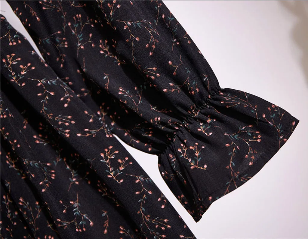 vestidos ropa mujer winter dress women Lady's Casual Printed Long Sleeve Elastic Waist Bandage christmas dress robe femme