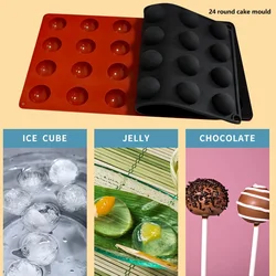 24 food grade silicone small semicircle cake mould baking tools biscuit mould pudding mould chocolate cake mould