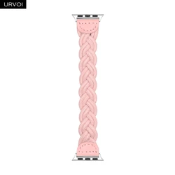 URVOI Braided Nylon Stretchable Watch Band - Classic Replacement Strap for 38mm 40mm 41mm XS (Soft pink)