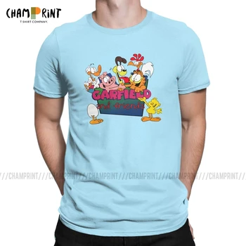

Garfield And The Friends T Shirt for Men 100% Cotton Leisure T-Shirts Crew Neck Lovely Cat Tees Short Sleeve Clothing Gift Idea