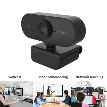

Mini Rotatable HD 1080P Webcam Computer PC Web Camera with Microphone Cameras for Live Broadcast Video Calling Conference Work