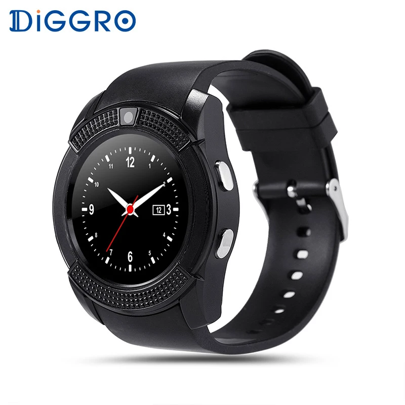 

Diggro V8 Smart Watch With Camera Sim Card Men Bluetooth Sport Watches Women Ladies Smartwatch Android Phone PK DZ09 Y1 A1