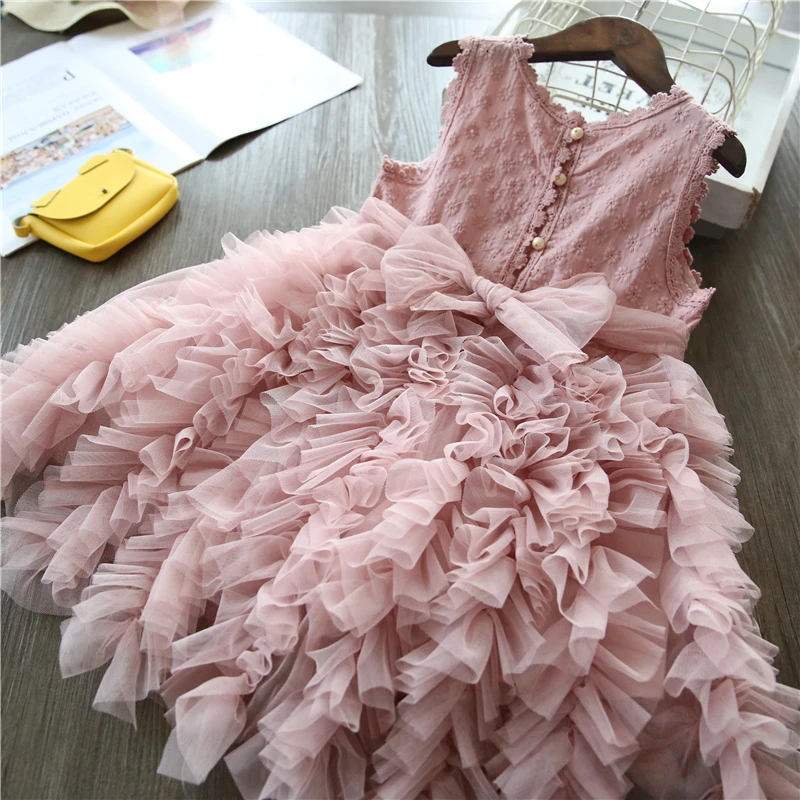 Children Clothing Costume Tutu-Gown Smash-Dresses Fluffy Cake Lace Birthday Christmas-Party