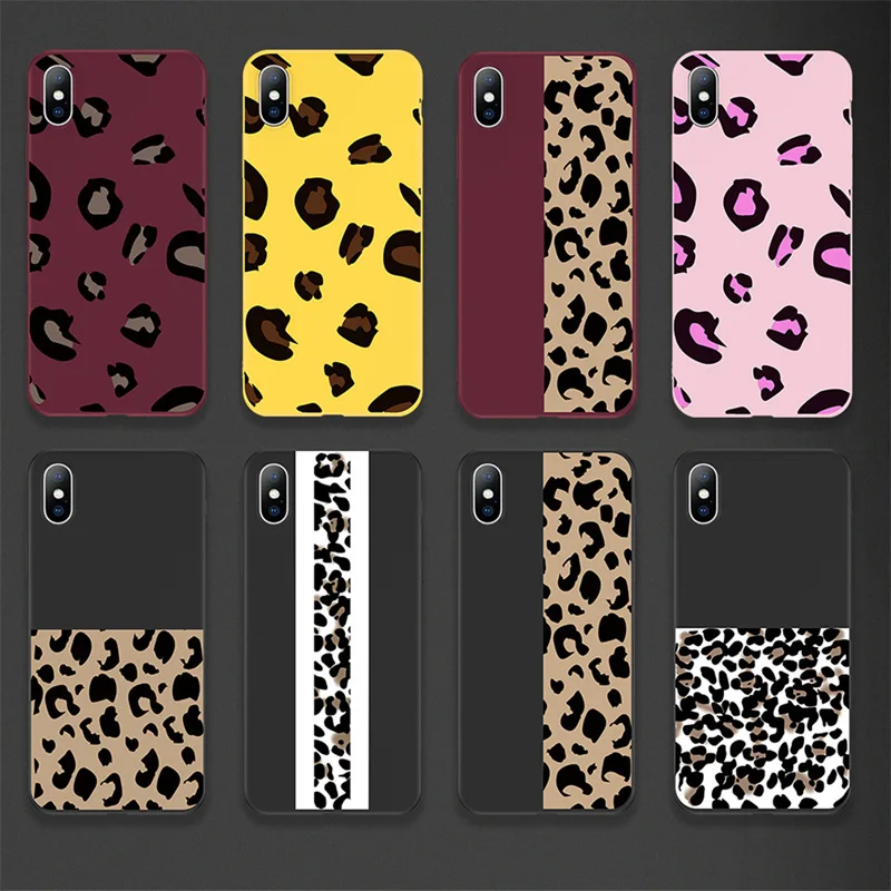 

GTWIN Leopard Print Colorful Phone Case For iPhone 11 Pro 6 6s 7 8 Plus X XR XS Max 5 5s SE Soft TPU For iPhone X Phone Cases