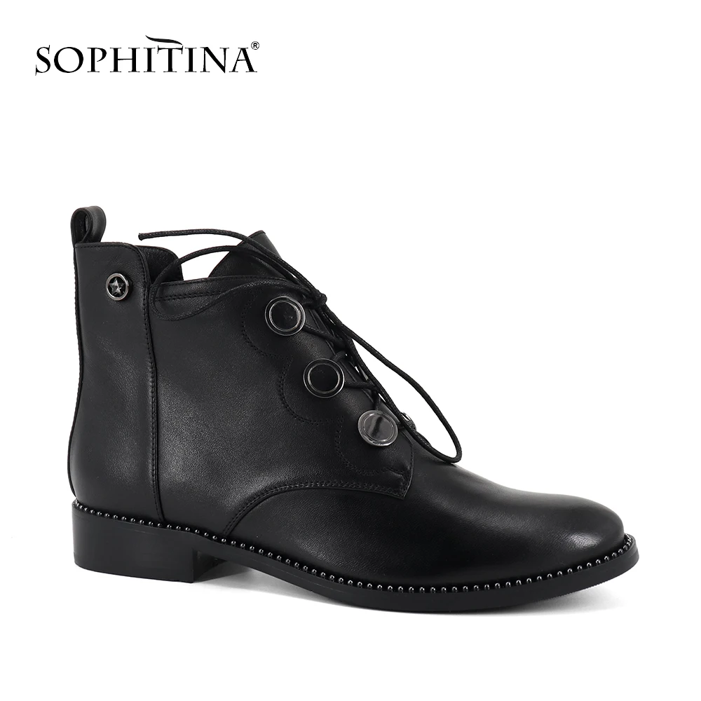 SOPHITINA/Женские ботиночки. Ботинки женские из натуральной кожи внутри ворсин.