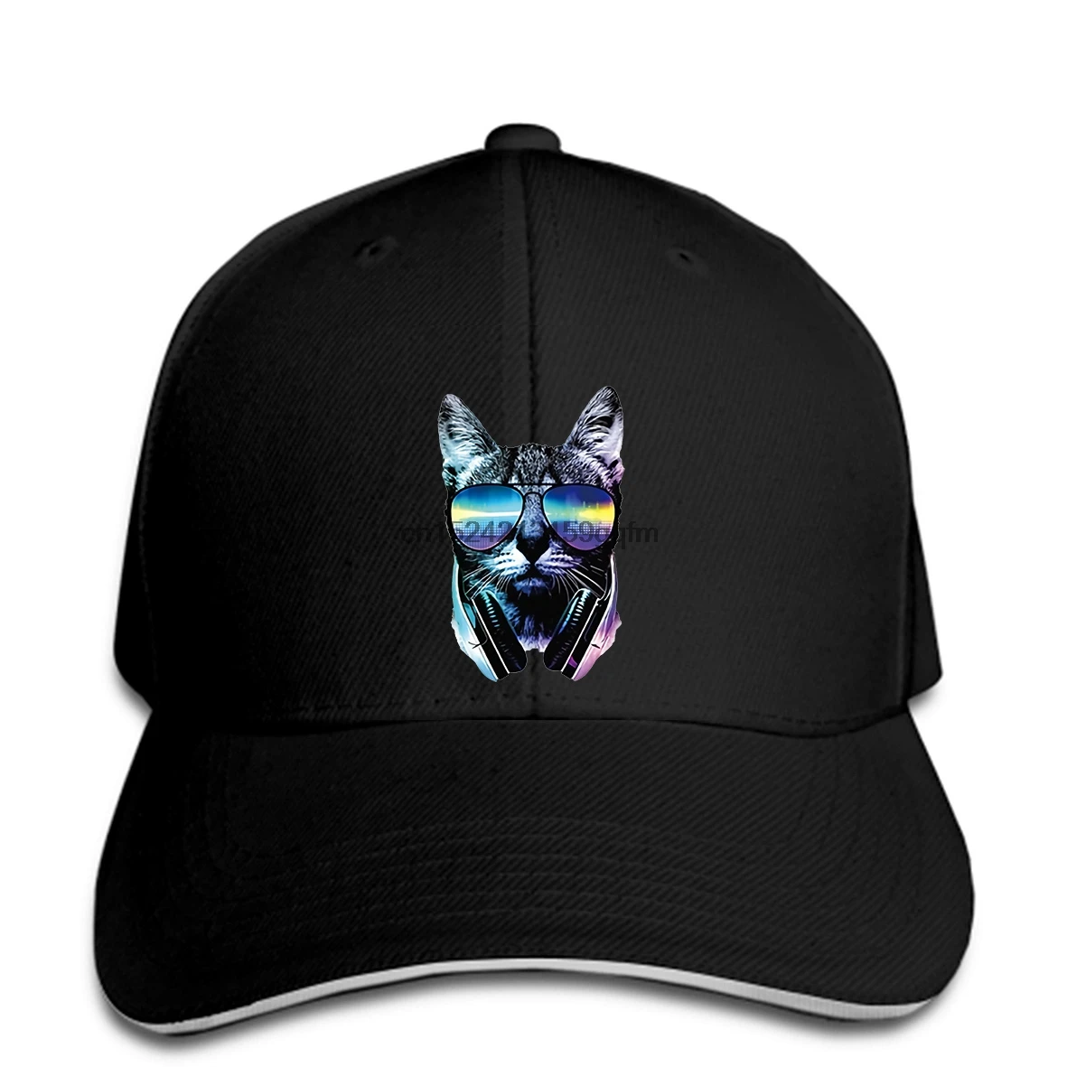 Бейсболка Dj cat music EDM acid с крутым принтом Стильная кепка swag Kitty Кепка | Аксессуары