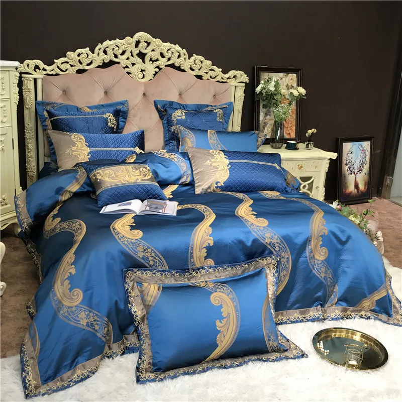 Роскошные жаккардовые постельное белье queen/king size комплект постельного белья 4/6/10 шт. пододеяльник комплекты толстые Постельное белье из хлопка набор