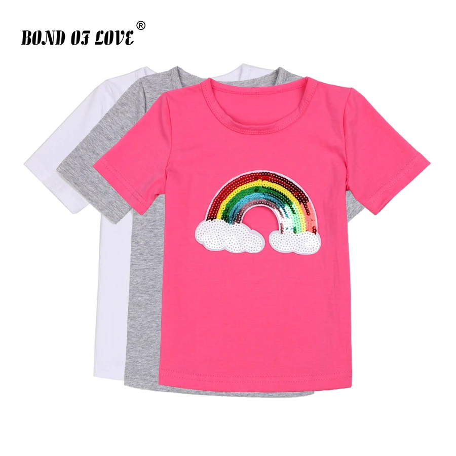 Children Clothes Boys Girls Rainbow pattern Short Sleeves T-Shirts Children's T shirt Bottoming Shirt Summer T-shirt baby cotton t shirts	