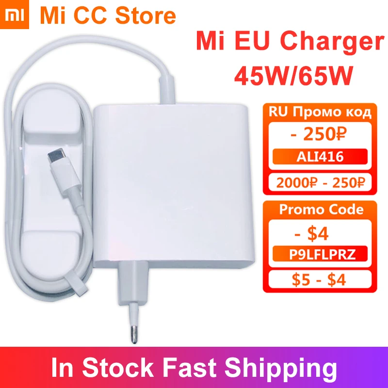  Оригинальное зарядное устройство Xiaomi 65W Type C выход EU зарядное устройство для ноутбука QC 4,0 адаптер USB C порт Mi 45W зарядное устройство для R…