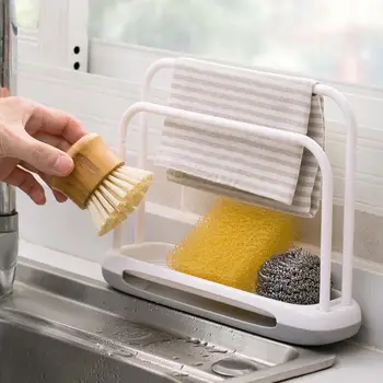 

Plastic Rag Shelf Mesa Clean Drain Rack Kitchen Sink Soap Shelf Sink Sponge Holder Rack