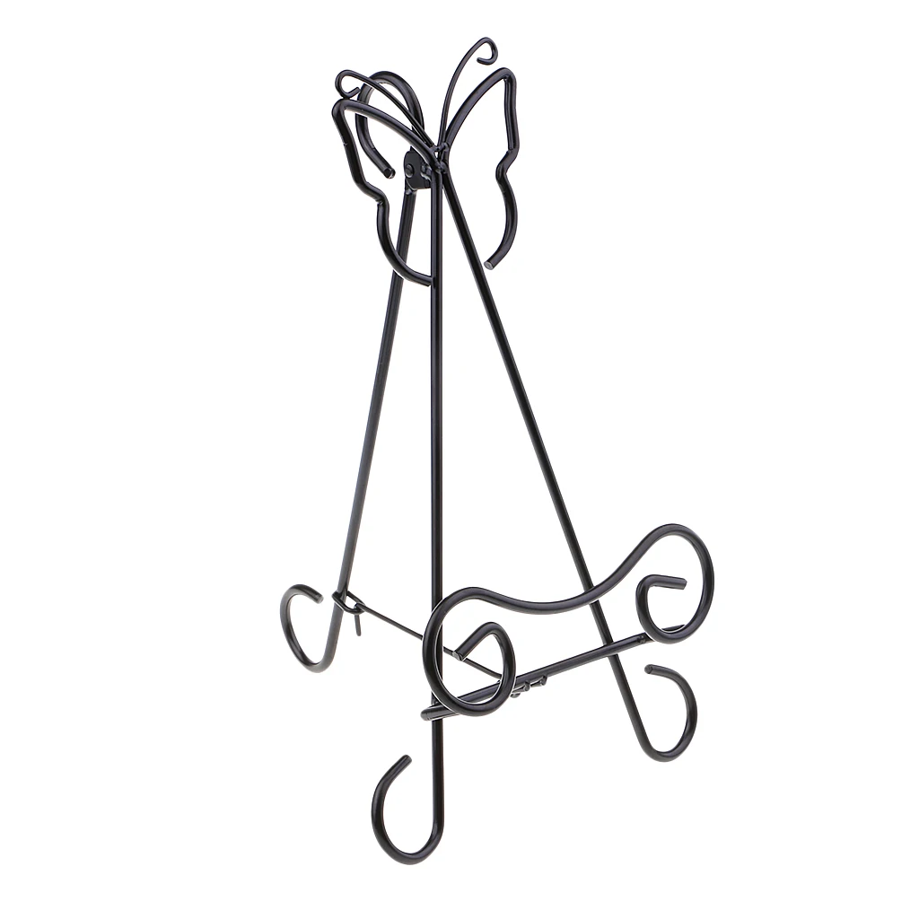 Iron Floral Style Butterfly Shape Easel Bowl Plate Art Photo Picture Frame Holder Book Display Stands 233x138mm