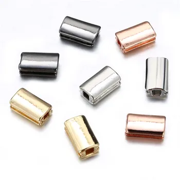 

5pcs/lot Metal Copper Brass Vacuum Gold Color DIY Square Spacer Beads for Bracelet Jewelry Making Rectangle Beads Accessories