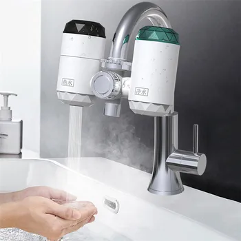 

3000W 220V Electric Instant Heating Faucets LED Temperature Display Kitchen Hot & Cold Water Heater Water Purifier EU Plug