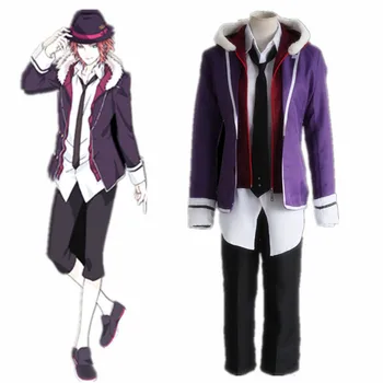 

Anime Diabolik Lovers Costume Sakamaki Raito Cosplay School Uniforms Halloween Wear Purple Jacket Men Coat Pants Full Sets