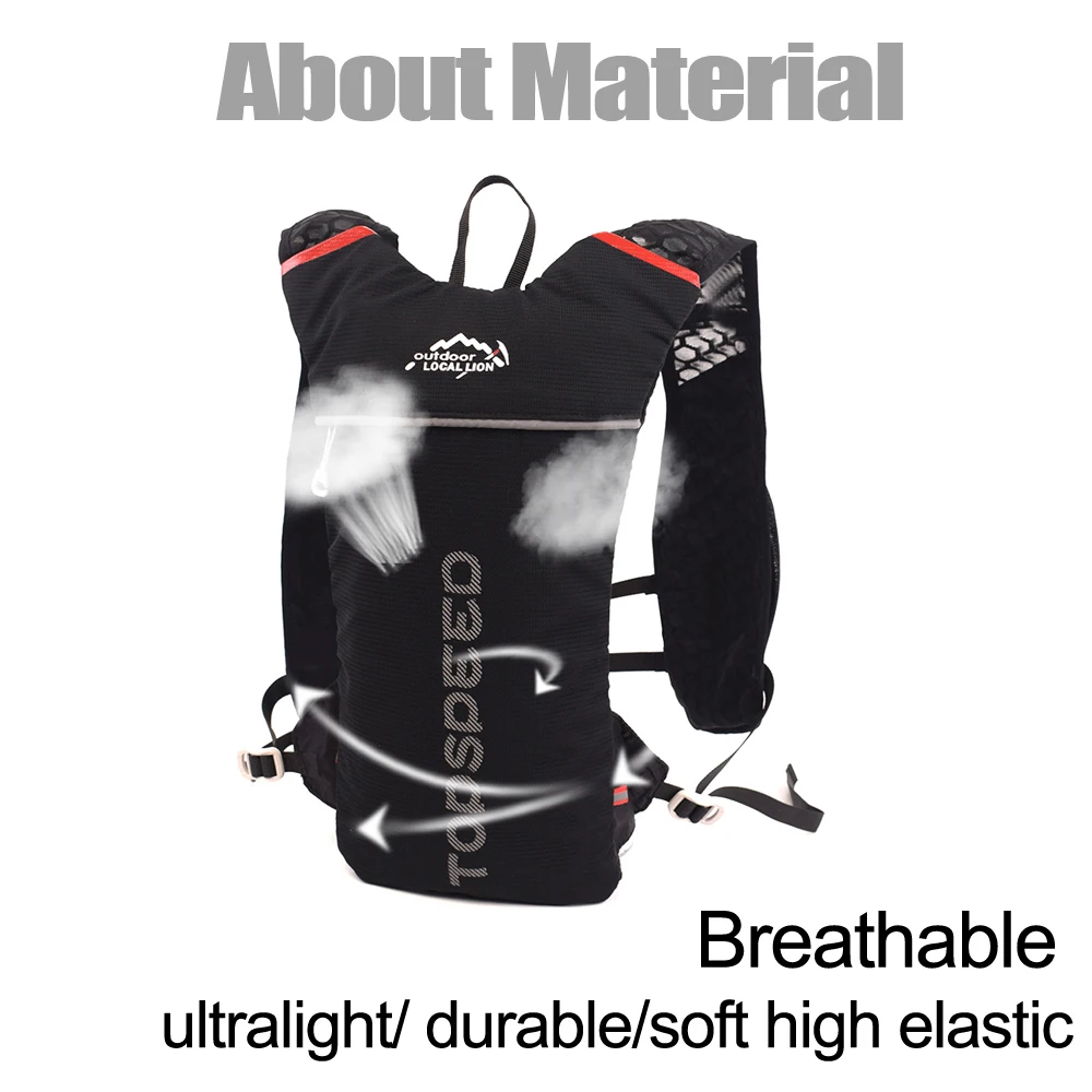 Lightweight Backpack Running Vest Nylon Bag Trail Cycling Marathon Portable Ultralight Hiking 5L Option 2L Water Bag and Bottle Lightweight Backpack Running Vest Nylon Bag Trail Cycling Marathon Portable Ultralight Hiking 5L Option 2L Water Bag and Bottle