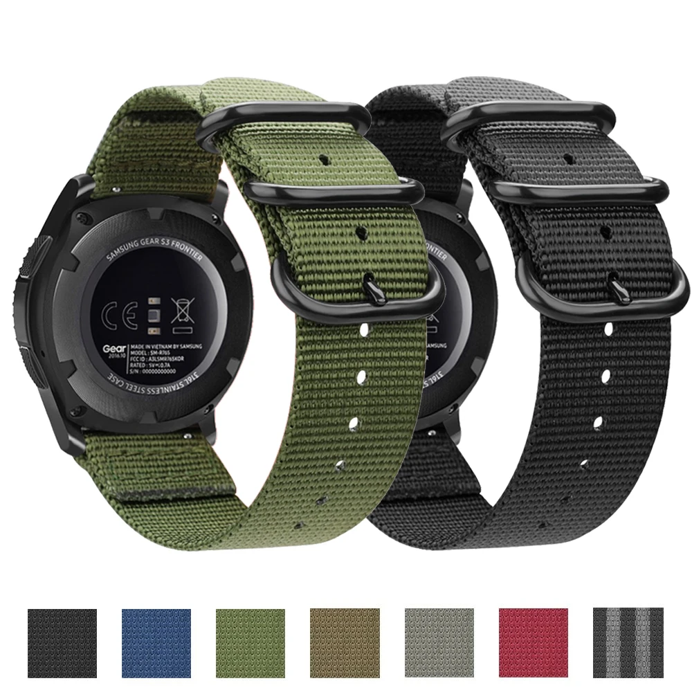 Ремешок нейлоновый для Xiaomi Amazfit Stratos 2 2s Pace брезентовый браслет GTR 47 мм Huawei Watch