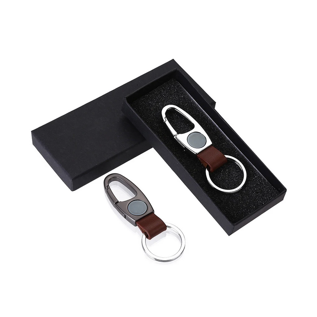 

High-grade Leather Alloy Key Holder Male Waist Hanging Car Business Keychain Metal Keyring