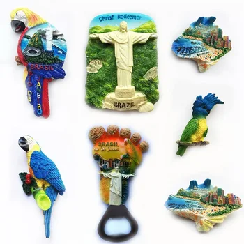 

Brazil Fridge Magnet Souvenirs Barnariao Camboriu Beach The Statue of Christ In Rio De Janeiro Refrigerator Sticker Home Decore