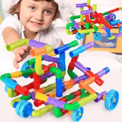 Blocs de Construction de tuyau d'eau, jouets pour enfants, Construction de Tunnel, tige éducative, jouets de créateur, brique pour garçons et filles, cadeau 