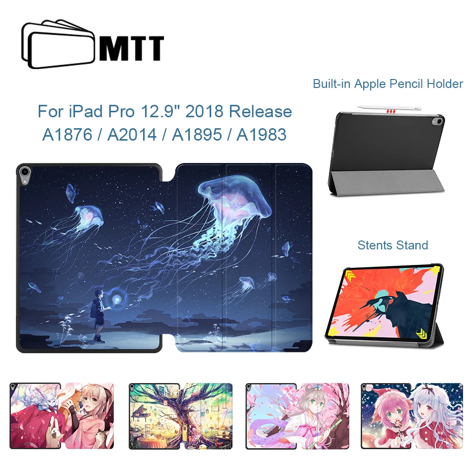 МТТ Tablet чехол для iPad Pro 12,9 дюйма 2018 Новый из искусственной кожи флип Smart Cover для Apple iPad Pro 12,9 ''A1983 беспроводной зарядки