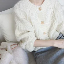 

Womens Open Front Cardigans Long Sleeve Oversized Chunky Cable Knit Sweater Outwear Coat