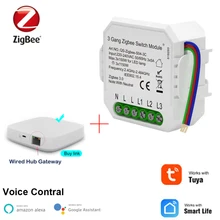 

Tuya ZigBee Smart Switch 3 Gang APP Voice Control WiFi Wireless Lights Switches Relay Module Abuess Breaker Home Smart Supplies