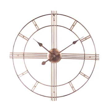 

50cm Antique Wrought Iron Wall Clock Modern Design Silent Hanging Clock For Home Living Room Decoration - Retro Golden/Silver
