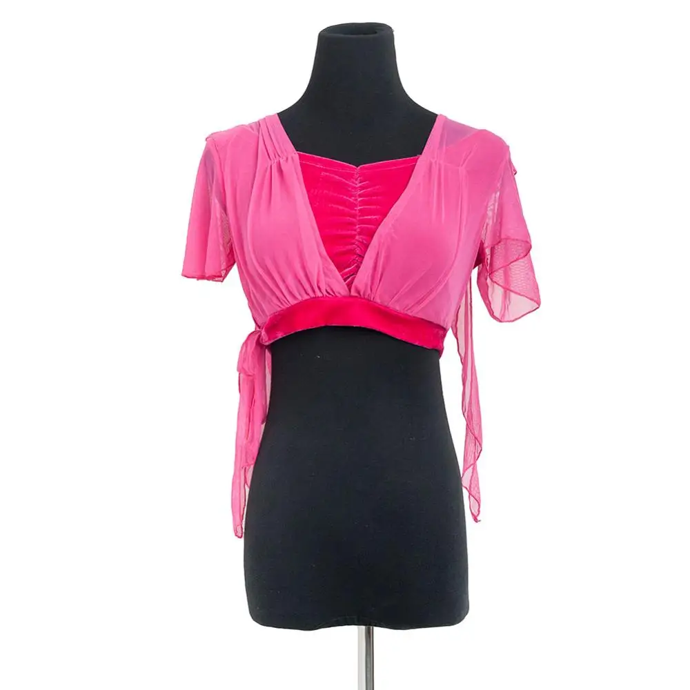 Top Danza Del Ventre ROYAL SMEELA - Sexy Con Perle, Scollo V Profondo, Manica A Pipistrello - Foto 8