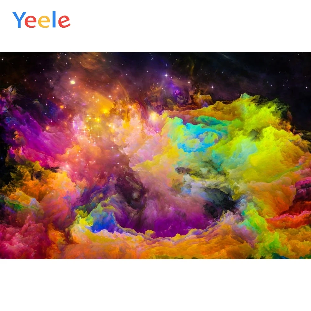 

Yeele Oil Painting Starry Sky Colorful Cloud Scene Photography Backgrounds Customized Photographic Backdrops For Photo Studio